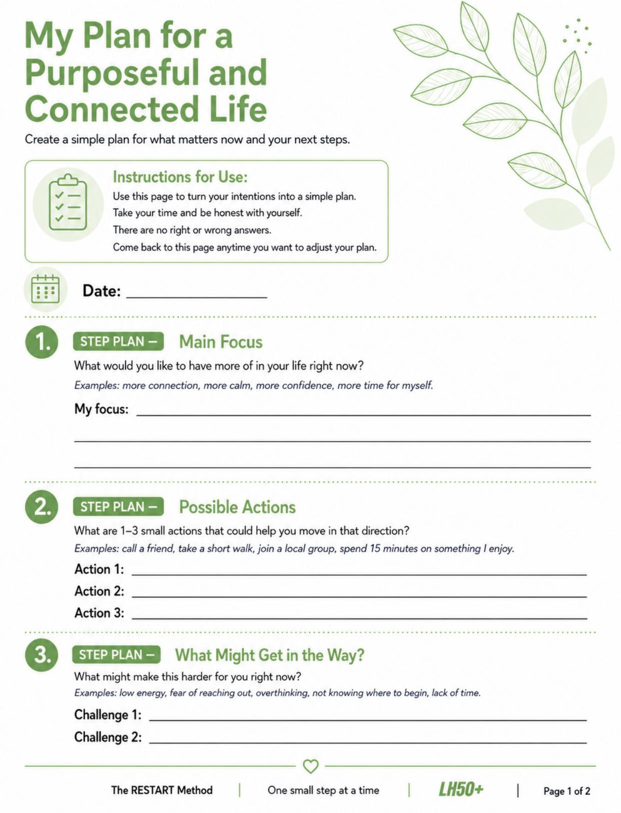 My Plan for a Purposeful and Connected Life